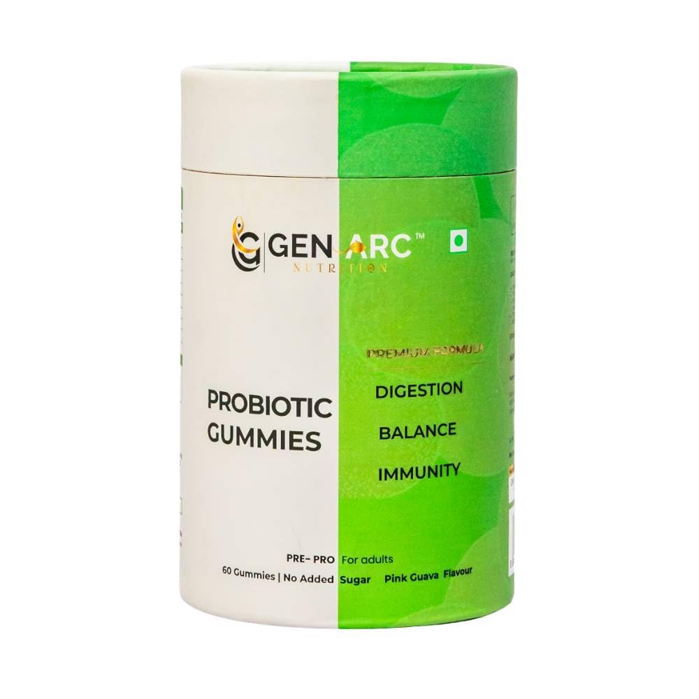 Gen Arc Probiotic Gummies Pink Guava Flavour | Prebiotic + Probiotic Formula | Supports Gut Health & Digestion | Immunity Support | Delicious Pink Guava Taste | Vegetarian | 60 Gummies-image-19