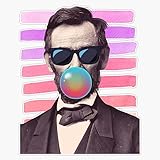 Pop Art President Abraham Lincoln Shades Bubblegum (Purple) Sticker Vinyl Decal Bumper Sticker 5'