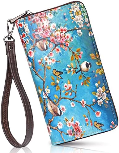 APHISON Women's Wallets Large Capacity Clutch Wallet For Women Ladies Wallets Clearance Credit Card Holder Womens RFID Wallet Moon Cute Cow Cat Elephant Fox Cell Phone Purse 684-0170A