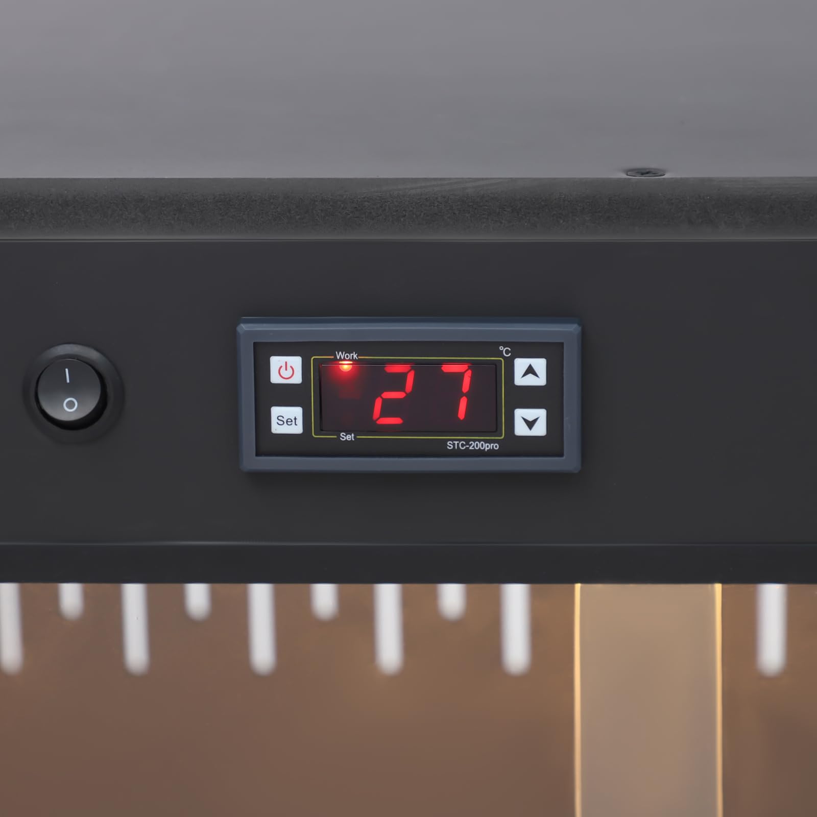 Terrario rettile, 80 x 40 x 40 cm, con finestra scorrevole, termometro fino a 40 ℃ e ventilazione laterale, scatola di alimentazione per tartarughe, camaleonte, lumache, ragni, iguana, geco (nero)