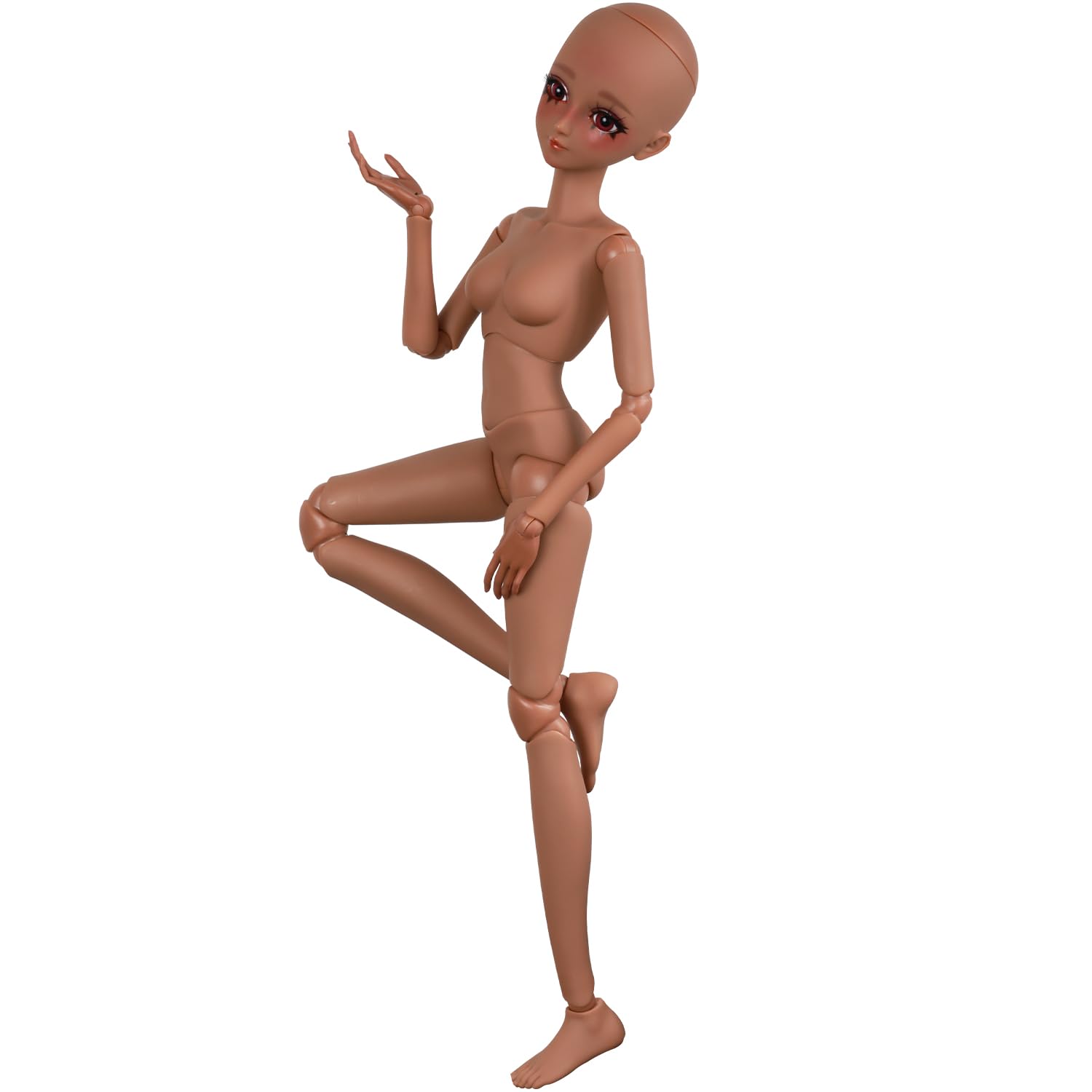 1/3 Tan Skin BJD Body lalki - ręcznie malowana twarz anime, spersonalizowana lalka DIY z 16 ruchomymi przegubami, zmienne oczy do ekspozycji, rekwizyt fotograficzny