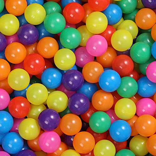Image of Rainbow 100 Count Plastic Balls for Kids Soft Toy Pit, 2.2" Crush Proof Pool Balls for Play Tent With Tunnel, Toddler Party Decoration Indoor & Outdoor