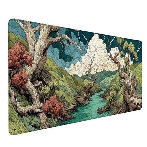 Tapis de souris forêT grand format xxl 1500 x 800 mm antidérapant