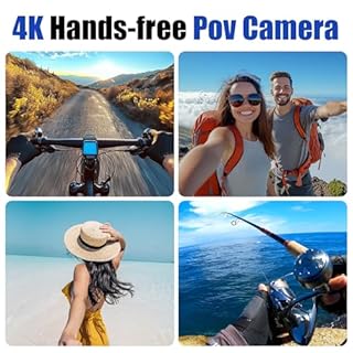 Mini Action Camera 4K, Body Cam with Audio & Video, Thumb POV Portable Sports Cam with IPX7 Waterproof, Portable Vlogging, Helmet Cam for Cycling, Motorcycle 64G-Card, Black