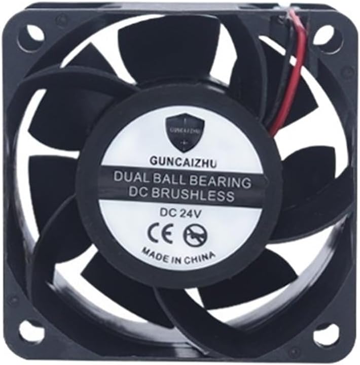 DC 6038 Cooling Fan 24V 60x60x38MM Ball Bearing High Speed Low Noise 13100RPM 0.38A Frequency Converter with 2pin