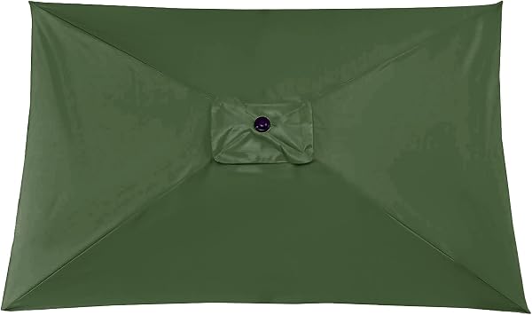 3x2M Rectangle Patio Umbrella Replacement Canopy Outdoor Umbrella Replacement Top Patio Umbrella Outdoor Table Umbrella Replacement Cover for Backyard Garden CourtyardGreen