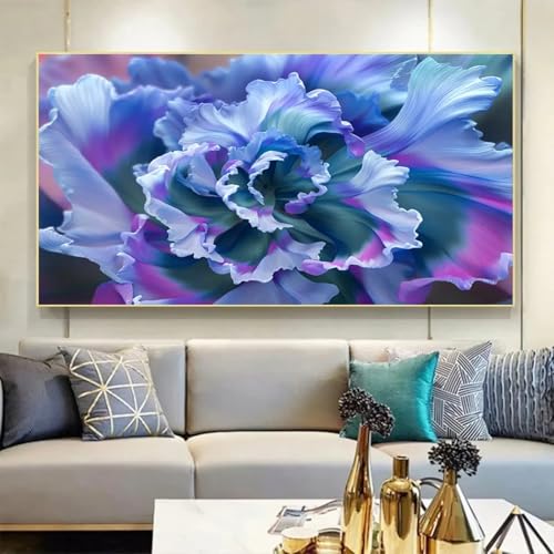 Toile fleurs violettes 70x140 cm pour relooker un salon sans cadre