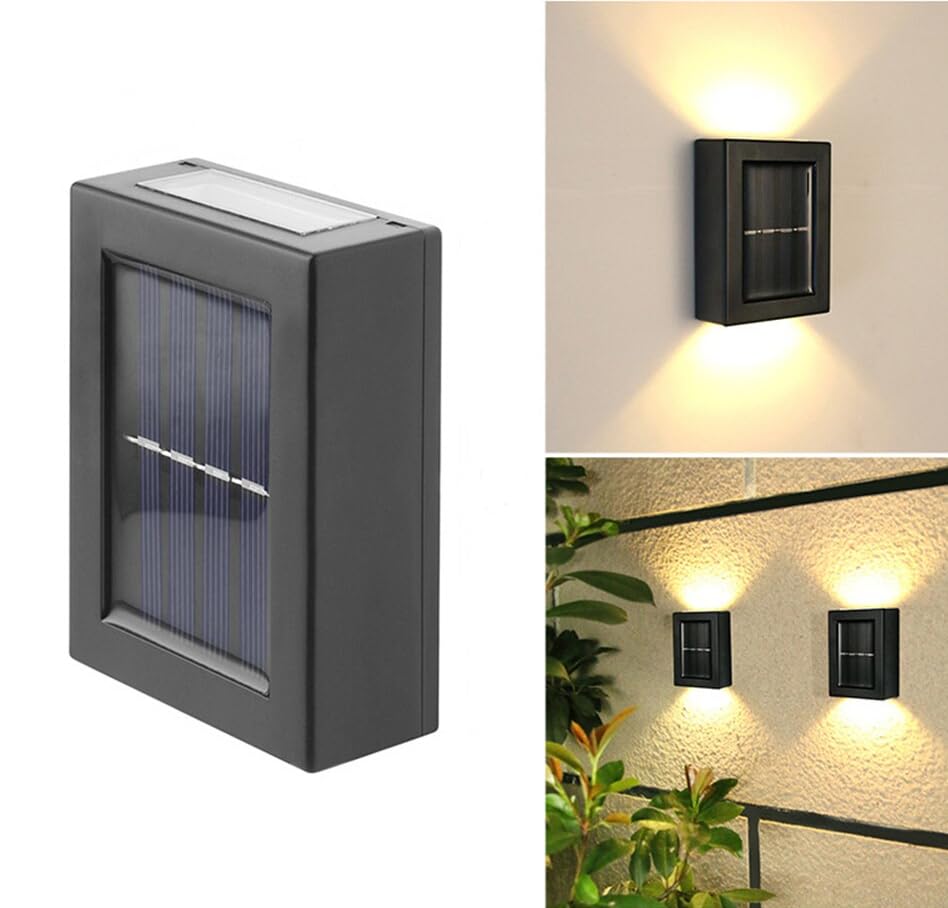 Broistan Solar Wall Lights Small Fence Lights Solar Powered, Up Down LED Porch Light,Outdoor Sconce Lights Exterior Light Fixture Deck Decor (2)-image-26