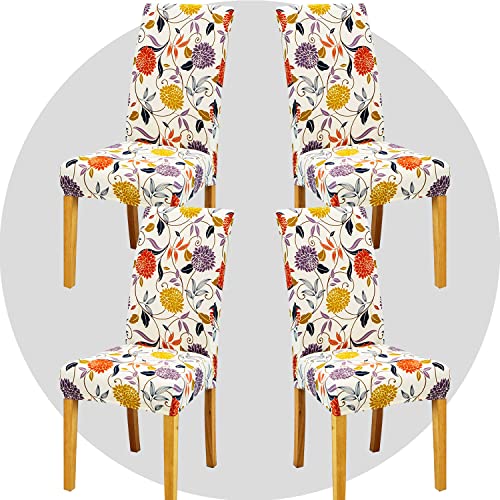 NDMMSO Dining Room Chair Covers Set of 4 Super Fit Stretch Removable Washable Dining Chair Protector Cover Seat Slipcover for Hotel Dining Room