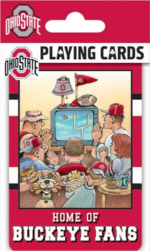 Image of Masterpieces Ohio State Buckeyes Fan Deck Playing Cards - 54 Card Deck - Premium Quality Educational and Fun Activity for Kids and Families - Great Gift Idea for Holidays Birthdays