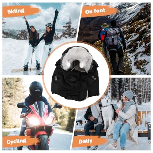Gorro de algodón cálido POPETPOP resistente al viento con gafas de nieve 6