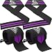 Wrist Wraps + Lifting Straps Bundle (2 Pairs) for Weightlifting, Cross Training, Weight Lifting, Workout, Gym, Powerlifting, Bodybuilding - Support for Men/Women - 1 Year Warranty, Purple