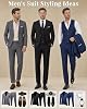 Traje de 3 piezas para hombre MY'S con corbata, chaqueta slim fit de un botón, chaleco y pantalón liso, traje de negocios para fiesta, promoción y boda 8