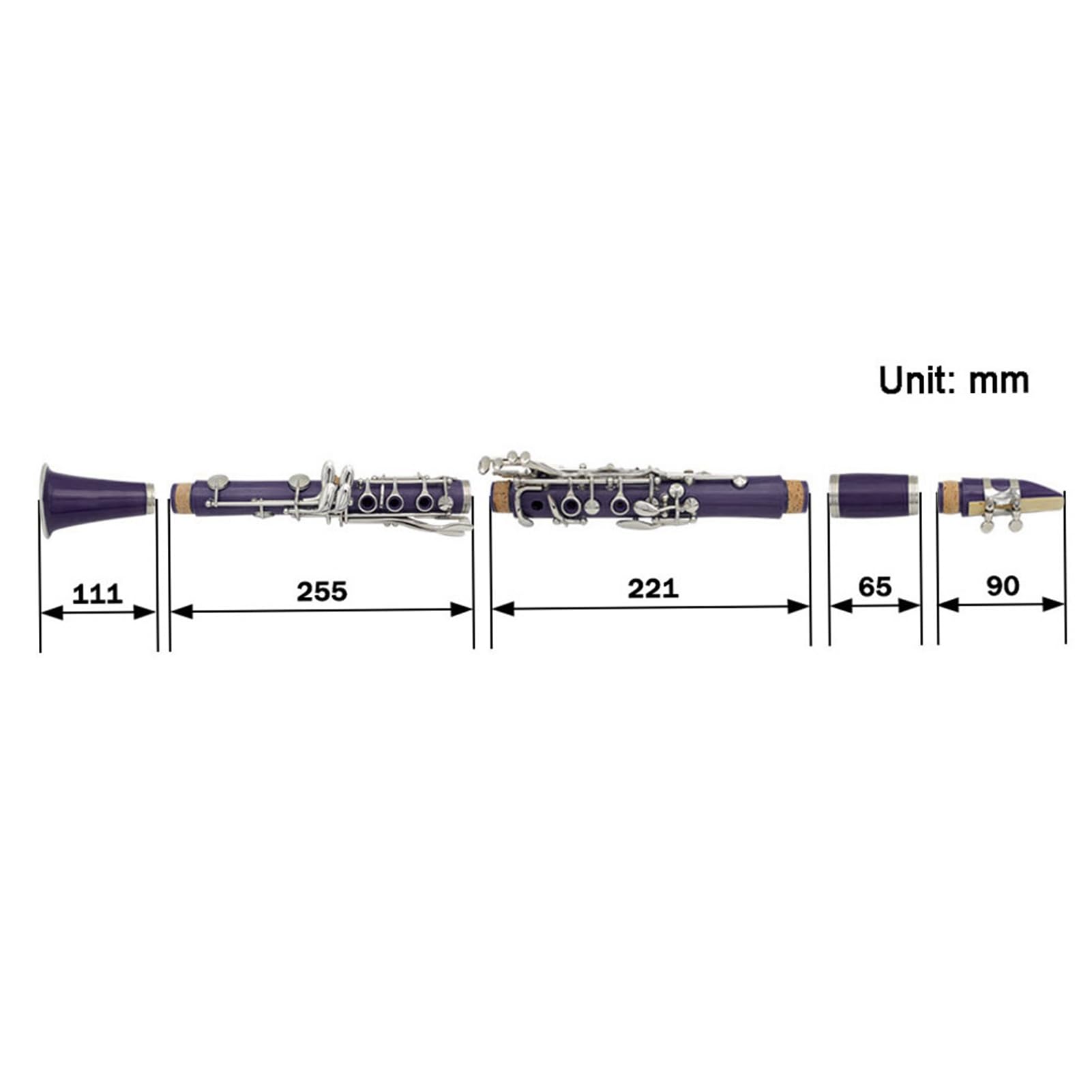 Clarinete BB de 17 Llaves, Instrumento Profesional de Viento de Madera, Diseño de ABS Liviano con Guantes, Tela de Limpieza, Destornillador y Estuche de Almacenamiento