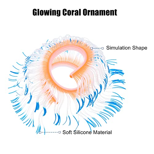 VOCOSTE Silicone Glowing Aquarium Changeable Anemone, for Fish Tank Blue - Image 3