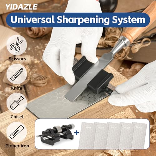 YIDAZLE Chisel Sharpening Kit Honing Guide & 5 Diamond Sharpening Stones, Adjustable Chisel Sharpener Jig for Woodworking Tools, Plane Irons, Knives, and Blades, All-Metal Construction - Image 7