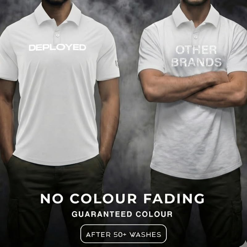 Image of Deployed MIG-29 Indian Army Signature Luxesoft Cotton T-Shirt | Half Sleeve | Regular Fit | Zero Shrinkage | Polo Neck