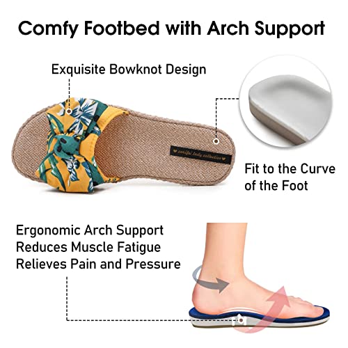Corifei Linen Slippers For Women 2022 Floral Indoor Outdoor House Slides With Arch Support For Summer #TOP2