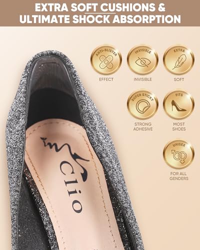 ONUEMP 6 Pairs Heel Pads for Shoes, Silicone Heel Grips Protectors and Ball of Foot Cushions for Women Men, Foot Inserts Metatarsal Pad for Shoes That are Too Big, Pain Relief