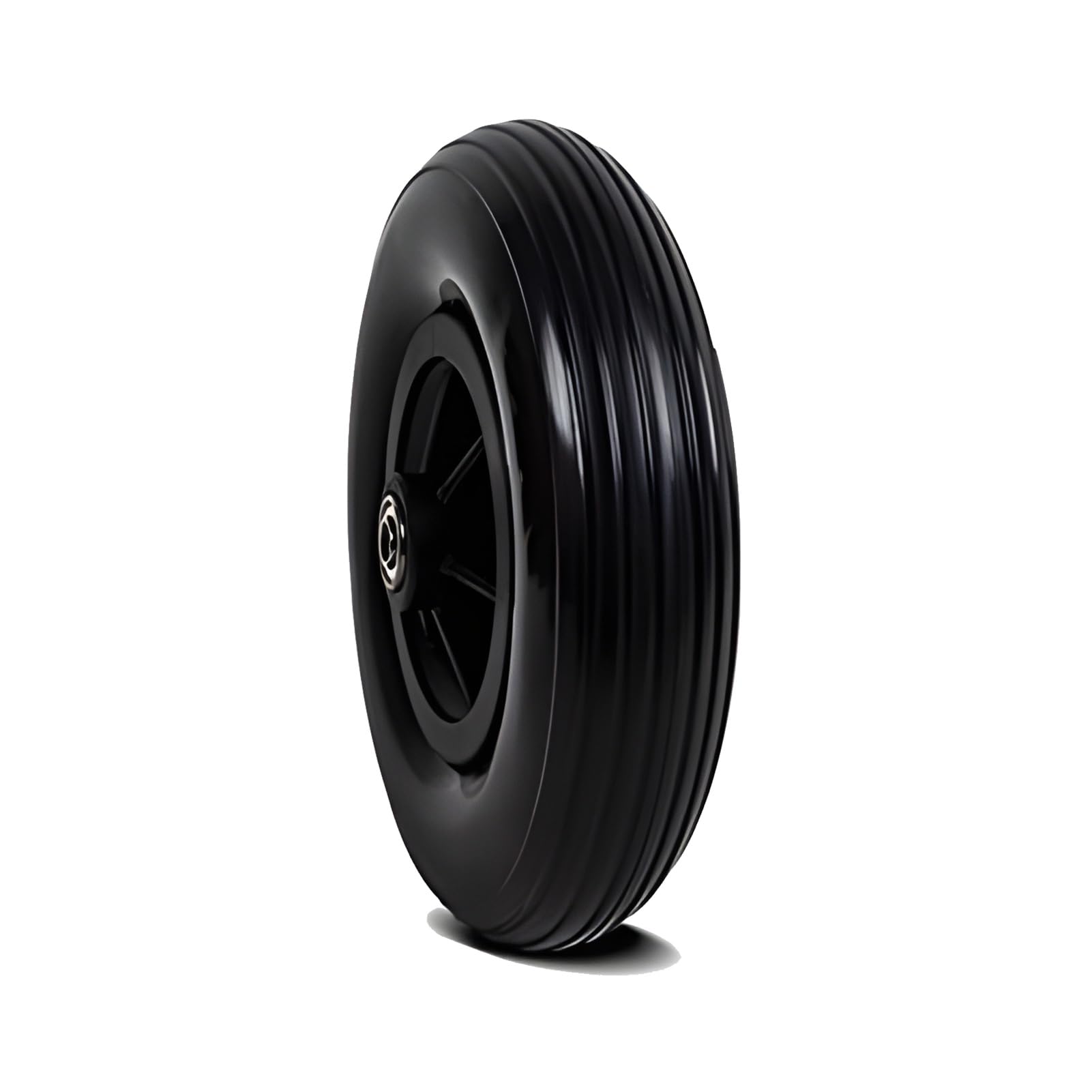 plastikowe kółka do wózków sklepowych 1 para 8-calowych kół przednich do wózka inwalidzkiego, 8×2-calowe koła z litego poliuretanu, nienadmuchiwane(Black)