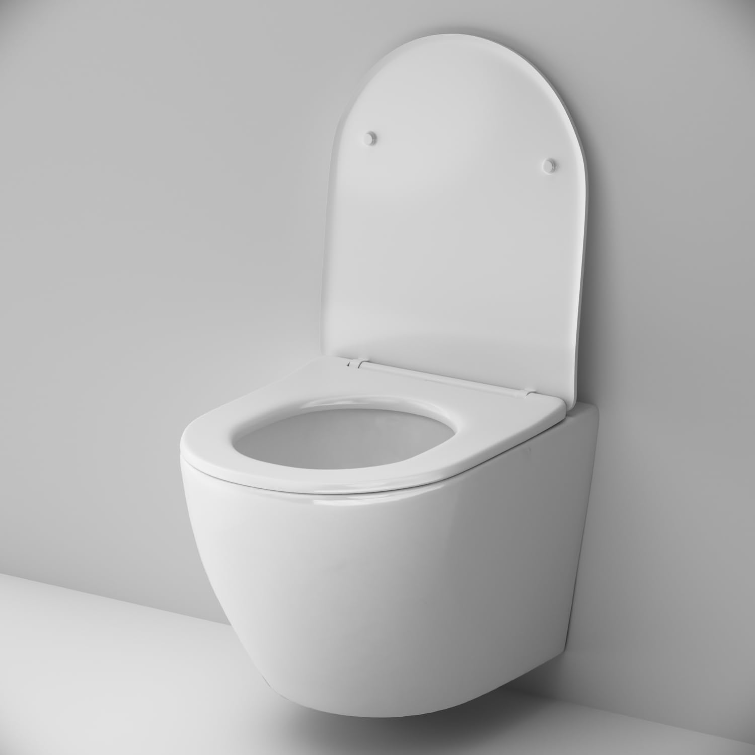 AM.PM Like AquaSpin WC naścienna, bez obramowania, wisząca deska sedesowa z wolnoopadającą deską klozetową, deska sedesowa z duroplastu, wisząca deska sedesowa bez krawędzi, kompatybilna z elementem