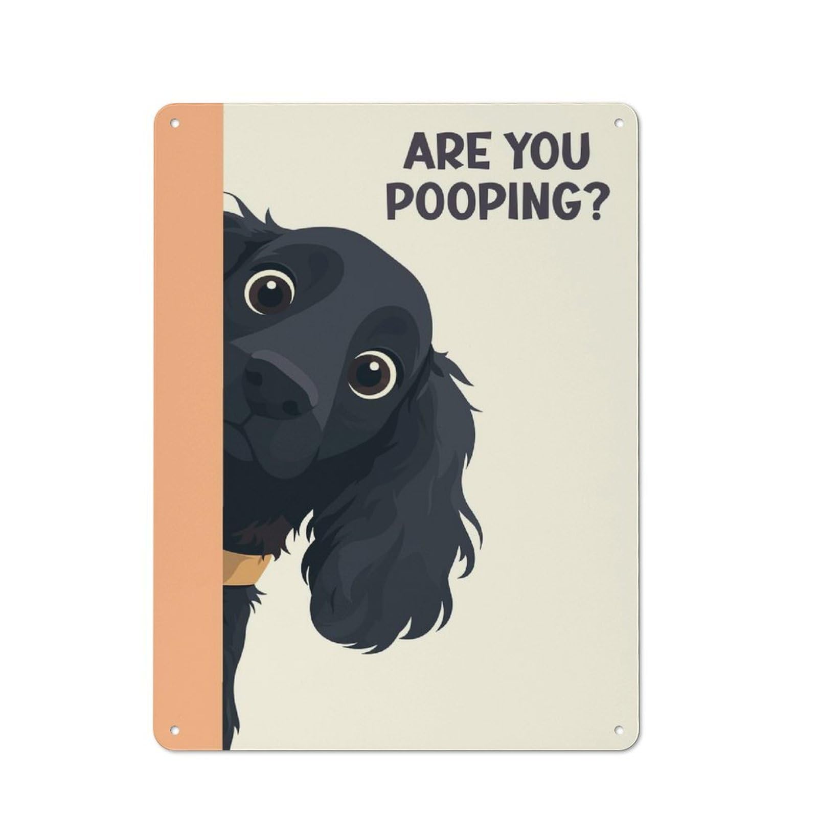 Junmoney Cocker Spaniel Peeking Vintage Tin Sign 40X30cm With For Living Room Or Hallway, For Living Room Decor Lovers