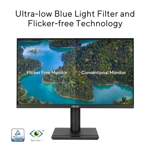 Image of ASUS 24 inch 1080P Business Monitor (VA249QGS) - IPS, Full HD, Frameless, 120Hz, Adaptive-Sync, 1ms, HDMI, DisplayPort, VGA, Eye Care, Low Blue Light, Ergonomic, VESA Wall Mountable, 3 yr Warranty