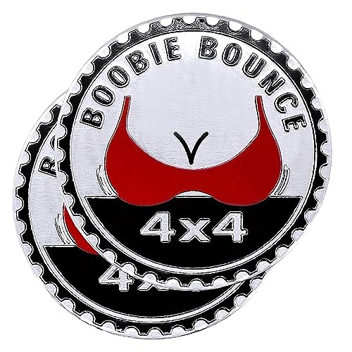 2 PCS Booble Bounce Badge Rated Metal Automotive Badge 3D Round Metal Car Badges Emblems Compatible with Jeep Wrangler Vehicles Trucks SUV RV
