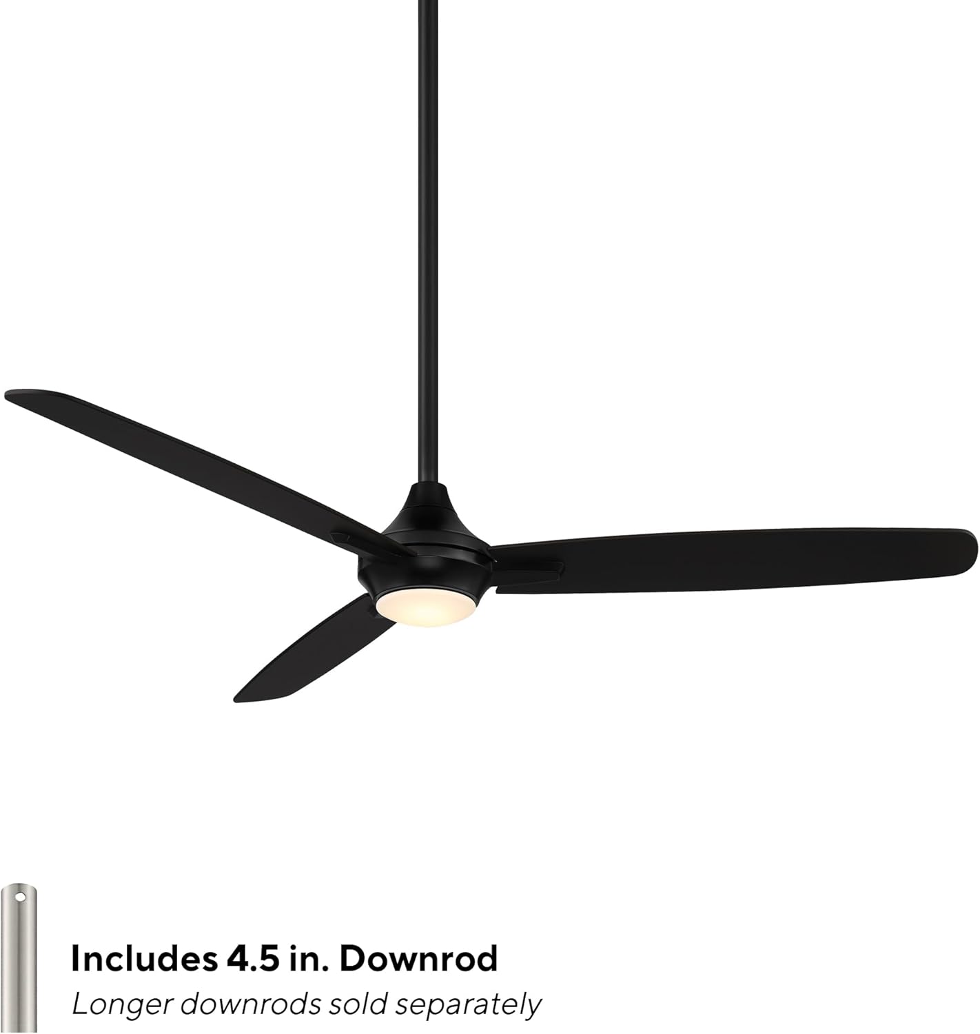 WAC Lighting F-060L-MB Blitzen 54" Ceiling Fan with LED Lights & Remote, Matte Black