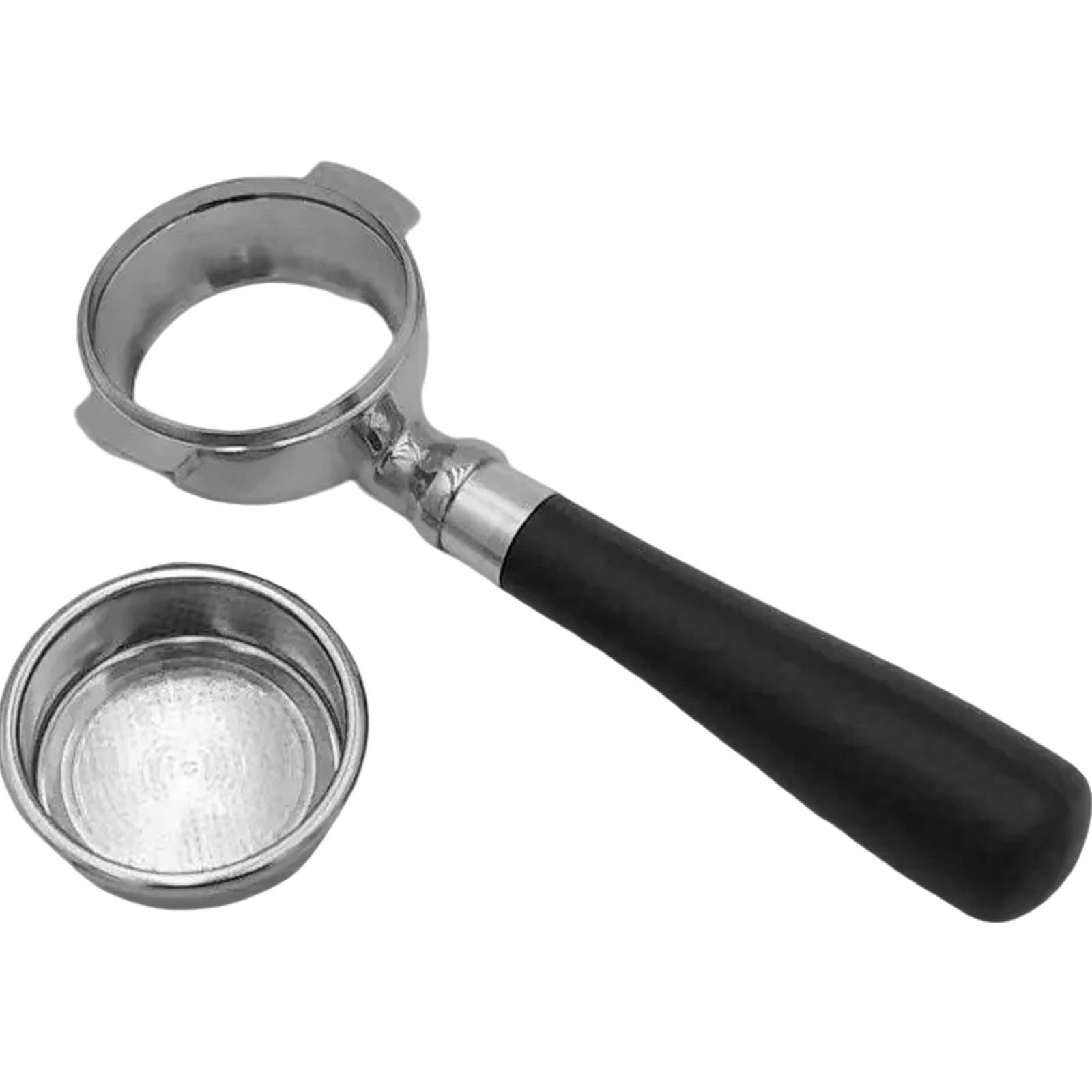 Portafiltro de café sin fondo, mango de café para máquinas de espresso de 58 mm, con diseños ergonómicos y portafiltro sin fondo de atractivo vintage