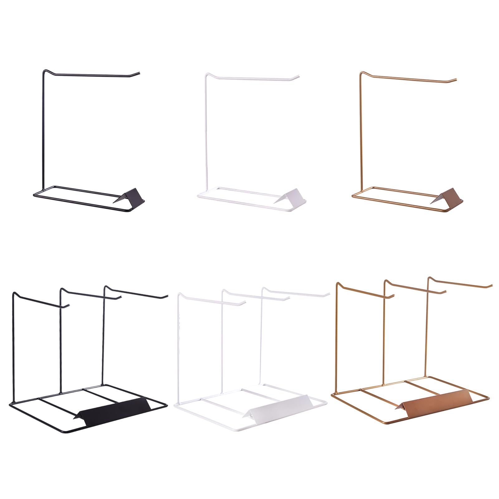 ZHIZHOUNEY Jewelry Stand Display Necklace Holder Metal Tabletop Jewelry Organizer Show Jewelry Hanging Pendant Earrings Bracelet Jewelry Stand, Black-three rows