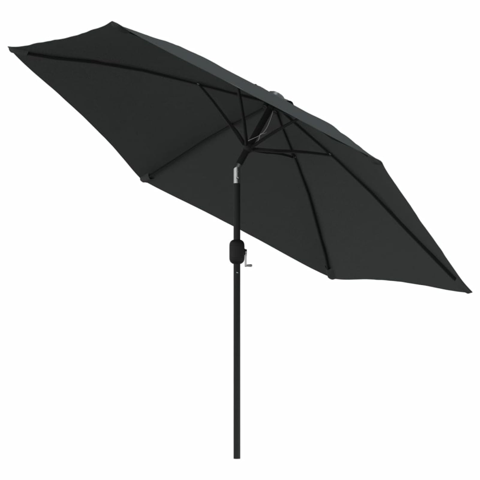 Homgoday Sombrilla de jardín con Luces LED Palo de Acero Antracita 300cm Sombrilla Terraza Exterior, Sombrilla Jardín Grande Orientable Jardín Parasol Balcón