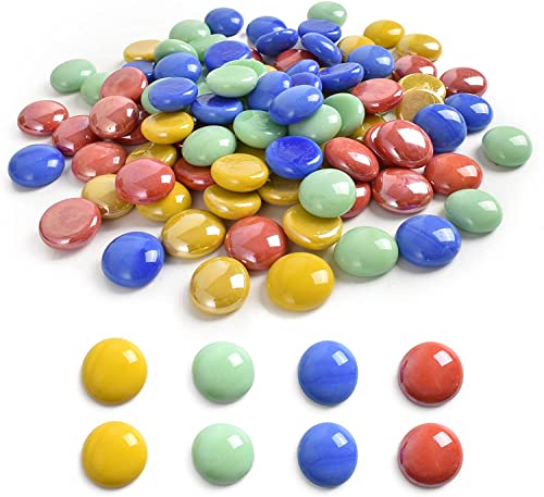 LUEYAO Einfarbige Glassteine, 0,5 kg, Porzellan, flache Murmeln, Vasenfüller, Perlen, Mosaiksteine für Aquarium, Sukkulenten, Gartendekoration, Handwerksprojekt, Fischtank im Freien