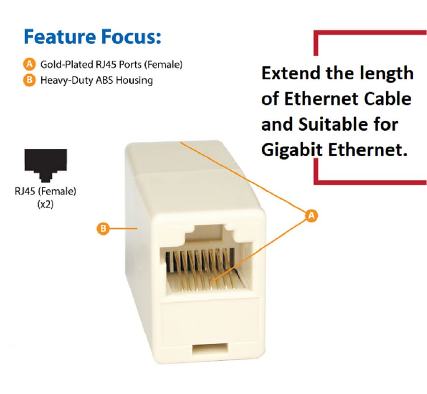 Image of FEDUS 200 PCS RJ45 Cat5e Straight Network Cable Ethernet LAN Coupler Joiner Female to Female Connector