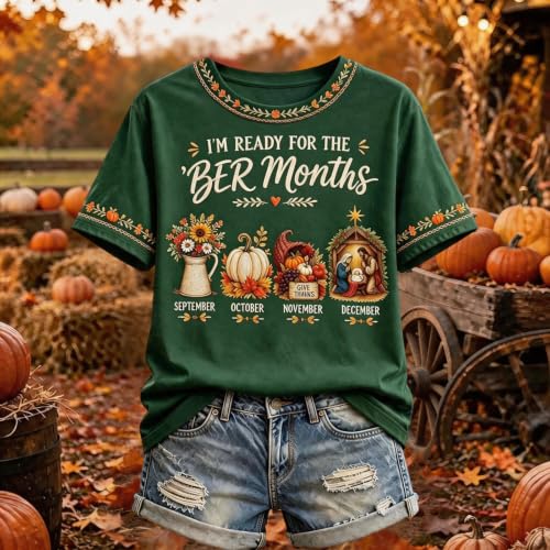 Womens Halloween Shirts Crew Neck I'm Ready for the Ber Months T Shirt - image 2
