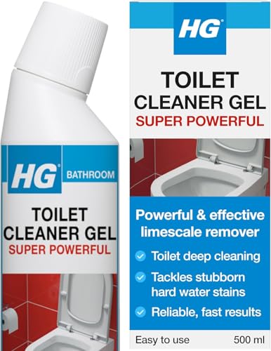 HG Toilet Cleaner Gel, Super Powerful Toilet Bowl, Rim & Loo Seat Stain Remover & Descaler, Effective WC & Bathroom Cleaner, Ceramic Steel & Chrome Safe - 500ml (Pack of 2)