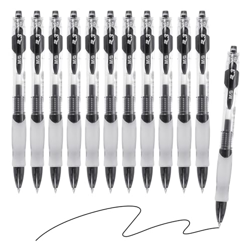 Bolígrafo Gel M&G Punta Media 0.5mm Pack 12 Negro miniatura 1