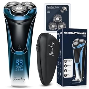 Rasierer Herren Elektrisch Snapbuy/Mit 3er Ersatzköpfen/Nass- und Trockenrasierer/Elektrorasi... mit Pop-up Trimmer / 99 Min. Laufzeit/Bartschneider/LED Anzeige/Reiseetui