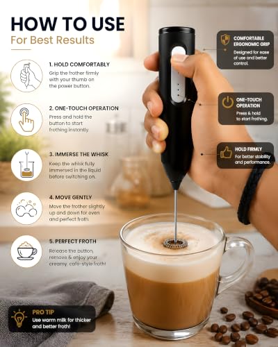 Image of Premium Electric Milk Frother,USB frother Portable Handheld Coffee Foam Maker, Stainless Steel Mixer for Cappuccino, Latte, Matcha & Hot Chocolatemilk frother| Electric Foam Maker