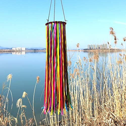 image for EONBES Satin Ribbon Windsock Streamer, Outdoor Decorations for Your Pa