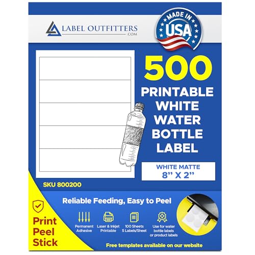 500 Label Outfitters Printable White Laser and Inkjet 8