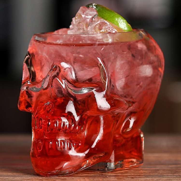 700ML 24oz 4pcs Skull Wine Glass Cup Funny Large Glasses, Drinking Glass Vodka Spirits Cup Glass Halloween Decorations Gifts Halloween Themed Party Holiday Gifts New Skull Cup 4set - Image 4