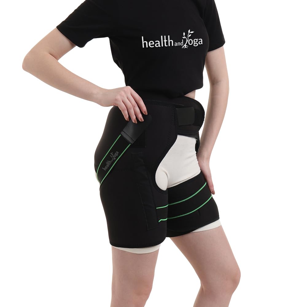 Photo 1 of HealthAndYoga™ Extra Padded Hip Protection Belt-Pioneering Design Binder Support Brace to Reduce Falls, Hip Fracture, Injury-Rehab Aid for Post-Surgery Recovery-Free Size, Unisex (Both Sides)