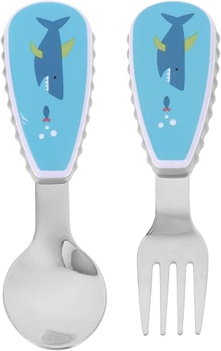 Miniatura 1 de DOITOOL Cuchara para bebé, utensilios para niños pequeños, tenedores y cucharas de acero inoxidable, juego de cubiertos para niños y bebés, juego de