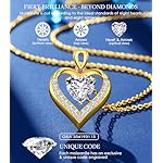 Beam & Bask 2-3 Ct Moissanite Double Heart Pendant Necklaces for Wife, 18K Gold Plated S925 Silver Jewelry for Women Girlfriend Mom Her on Anniversary Birthday - Image 5