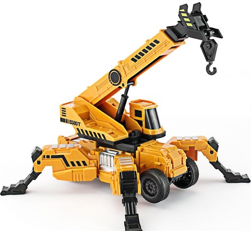 Image of Friction Powered Lifting Crane Kids Boys Girls 360 Degree Rotating Crane Model Toy Building Construction Truck for 2+ Years Old Pull Back Vehicles (Multicolor)