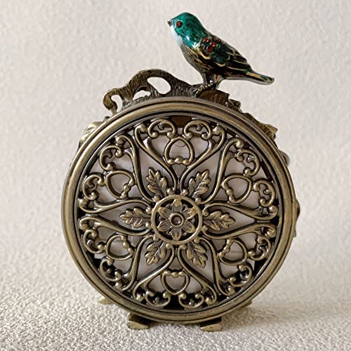 Pasiir Vintage Mini Analog Table Clock, Silent Small Table Clock With Hand-Painted Metal Body And Battery Operated Non-Ticking Clock Core For Shelf, Living Room, Bedroom, Bedside, Desk, Gift Clock #TOP2