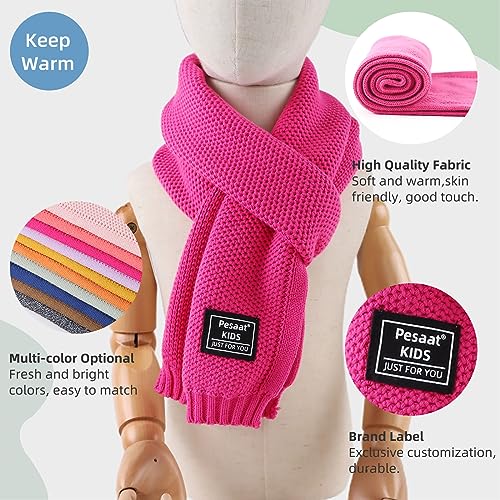 Image of PESAAT Kids Winter Infinity Scarf Knit Cotton Toddler Boy Girls Scarves