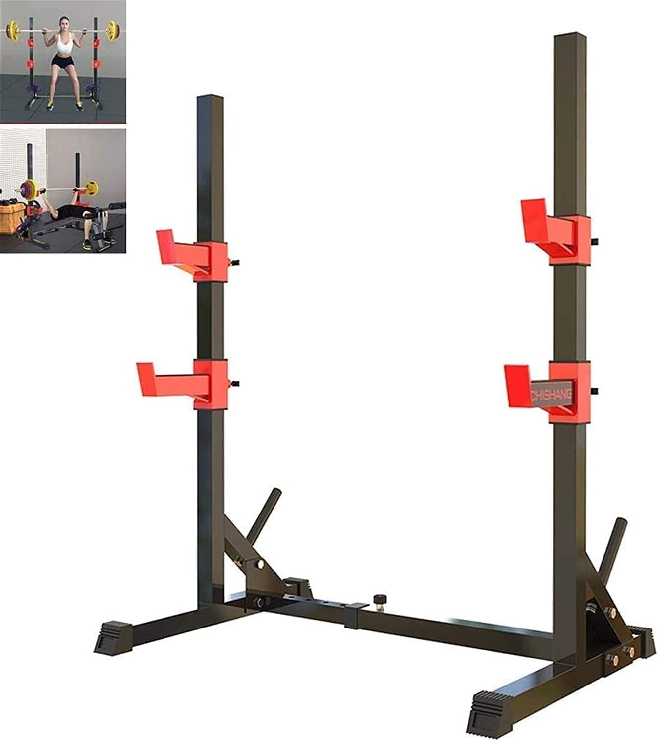 Rack per Squat Professionale Attrezzatura per l'allenamento della Forza Sport Domestici Bilanciere Rack per Squat Supporto Panca per distensioni Rack per Squat