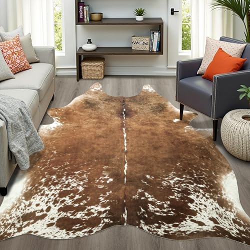 Tapis imprimé vache synthétique décor occidental salon et chambre - 2